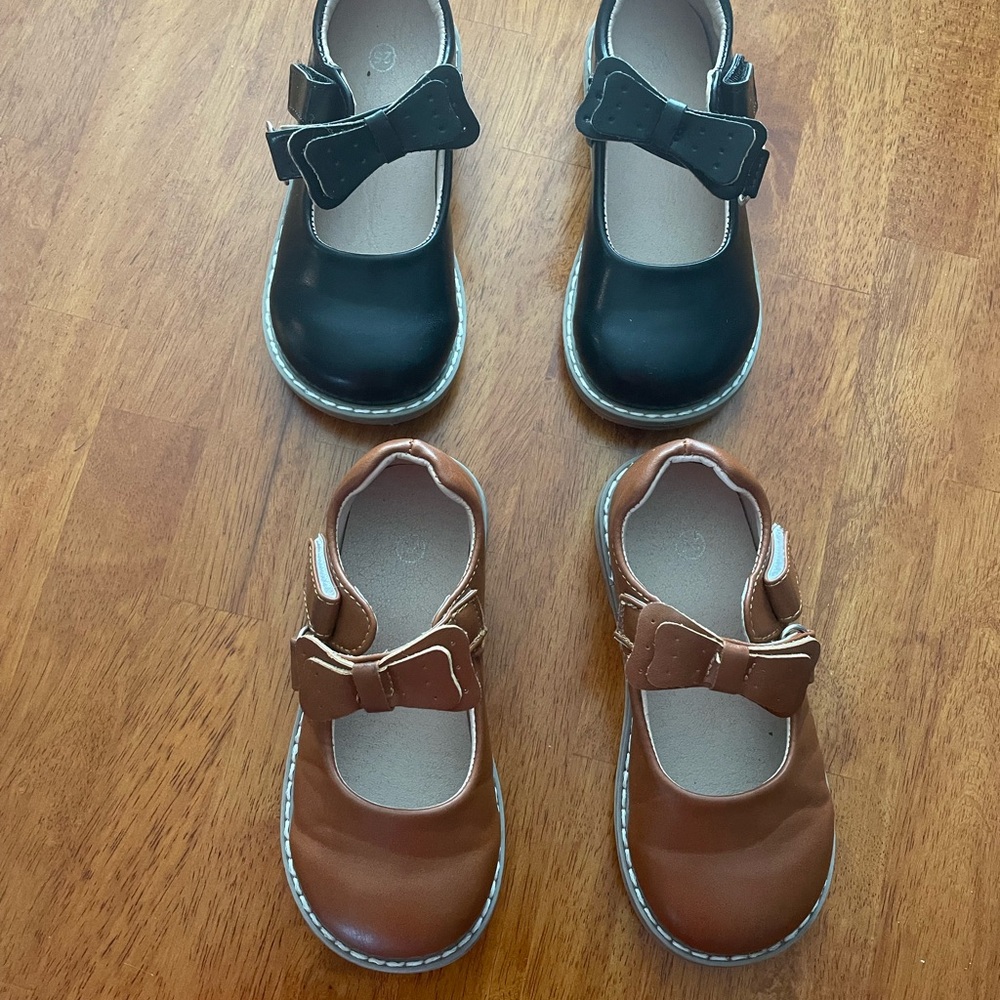 Kids' Black and Brown Bow Shoes